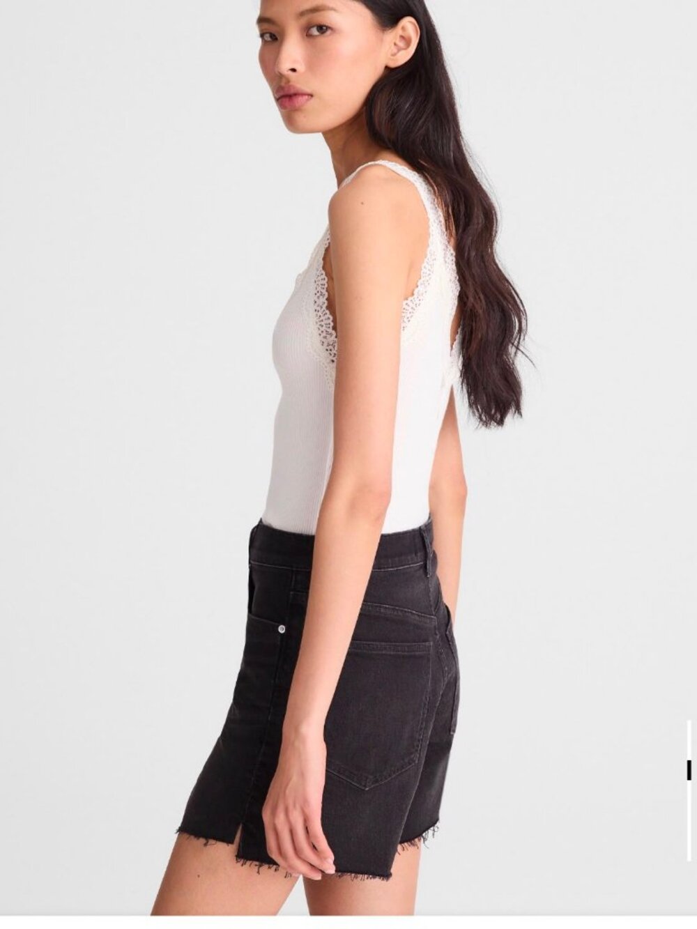 NWT Madewell The Perfect Vintage Mid-Length Jean Shorts | Black | Size 32 - Picture 4 of 6
